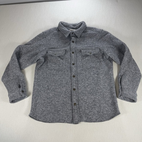 Taylor Stitch Other - Taylor Stitch Big Sur Shirt Jacket Mens 42 Heather Gray Polartec Fleece Snap USA